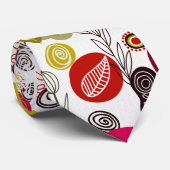 可愛カラフルい手描きレトロ花 ネクタイ (ロール)