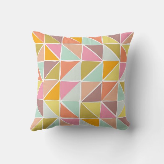 可愛カラフルい手書き幾何学模様 クッション (裏面)