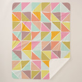 可愛カラフルい手書き幾何学模様 シェルパブランケット (正面)