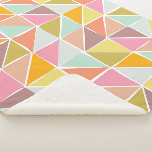 可愛カラフルい手書き幾何学模様 シェルパブランケット (3/4)