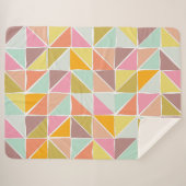 可愛カラフルい手書き幾何学模様 シェルパブランケット (正面(横))