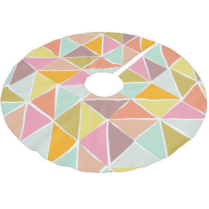 可愛カラフルい手書き幾何学模様 ブラッシュドポリエステルツリースカート