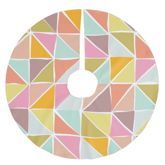 可愛カラフルい手書き幾何学模様 ブラッシュドポリエステルツリースカート (正面)