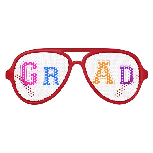 可愛カラフルい文字デザインGrAd アビエーターサングラス (正面)