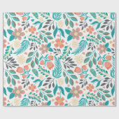 可愛カラフルい春の花パターンティッシュペーパー ラッピングペーパー (フラット)