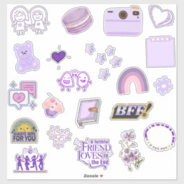 可愛カラフルい最高のFriend/BFFステッカー シール