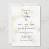 可愛カラフルい柄のエレガントな結婚式 招待状 (正面)