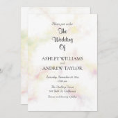 可愛カラフルい柄のエレガントな結婚式 招待状 (正面/裏面)