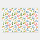 可愛カラフルい水中の海の命の子供 ラッピングペーパーシート (正面2)