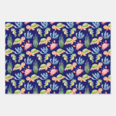 可愛カラフルい水中の海の命の子供 ラッピングペーパーシート (正面)