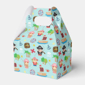 可愛カラフルい海賊模様子供の誕生日パーティー フェイバーボックス (裏面サイド)