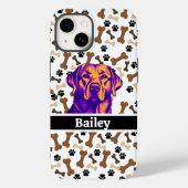 可愛カラフルい犬とおやつパーソナライズされた Case-Mate iPhoneケース (裏面)
