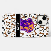 可愛カラフルい犬とおやつパーソナライズされた Case-Mate iPhoneケース (裏面 (横))