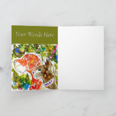 可愛カラフルい犬と猫のグリーティングカード サンキューカード (内部)