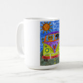 可愛カラフルい犬と猫のマグカップ コーヒーマグカップ (正面左)