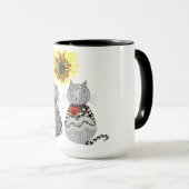 可愛カラフルい犬と猫のマグカップ マグカップ (正面右)