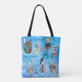 可愛カラフルい犬と猫ペット養子縁組トート トートバッグ (裏面)