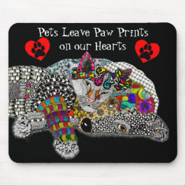 可愛カラフルい犬と猫マウスパッド マウスパッド