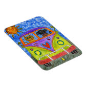 可愛カラフルい犬と猫マグネット3"x4" マグネット (右側)