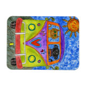 可愛カラフルい犬と猫マグネット3"x4" マグネット (横)