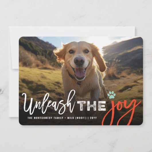 可愛カラフルい犬の恋人フォトペットを喜び解き放つ シーズンカード (正面)