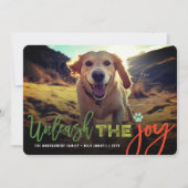 可愛カラフルい犬の恋人フォトペットを喜び解き放つ シーズンカード (正面)