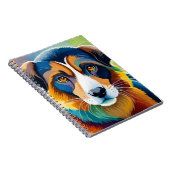 可愛カラフルい犬ポートレートクローズアップ ノートブック (右側)
