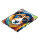 可愛カラフルい犬ポートレートクローズアップ ノートブック (左側)