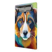 可愛カラフルい犬ポートレートクローズアップ ミニクリップボード (アングル2)