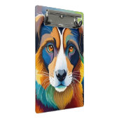可愛カラフルい犬ポートレートクローズアップ ミニクリップボード (アングル)