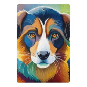 可愛カラフルい犬ポートレートクローズアップ ミニクリップボード (裏面)