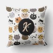 可愛カラフルい猫おもしろいと肉柄モノグラム クッション (裏面)