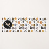 可愛カラフルい猫おもしろいと肉柄モノグラム ヨガマット (正面(横))