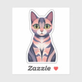 可愛カラフルい猫おもしろいシックなお洒落動物 シール (シート)