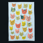 可愛カラフルい猫が青を猫に キッチンタオル<br><div class="desc">こ飾の可愛いタオルでキッチン。引っ越し祝いパーティー素晴らしやアニバーサリーギフトを!そこカスタマイズで文字も追加。私の店の色やパターンのチェックと一致するキッチン物!</div>
