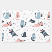 可愛カラフルい猫のパタモノグラムのーン ラッピングペーパーシート (正面2)