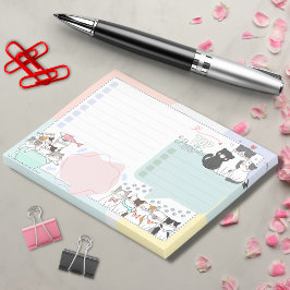 可愛カラフルい猫の一番の優先課題はTo Do ポストイット