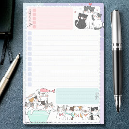 可愛カラフルい猫の一番の優先課題はTo Do ポストイット