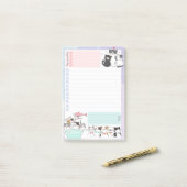 可愛カラフルい猫の一番の優先課題はTo Do ポストイット (デスク上)