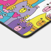 可愛カラフルい猫柄パーソナライズされた デスクマット (コーナー)