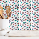 可愛カラフルい猫柄 タイル