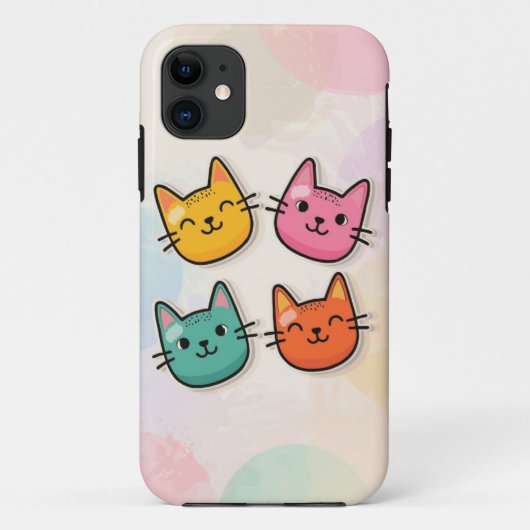 可愛カラフルい猫用ケース Case-Mate iPhoneケース (裏面)