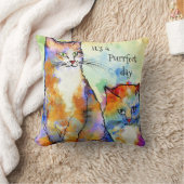 可愛カラフルい猫絵を描の枕 クッション (ブランケット)