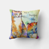 可愛カラフルい猫絵を描の枕 クッション (裏面)