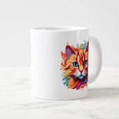 可愛カラフルい猫顔-87002 ジャンボコーヒーマグカップ (正面右)