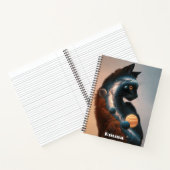 可愛カラフルい猫、おもしろい動物、宇宙カスタム ノートブック (内部)