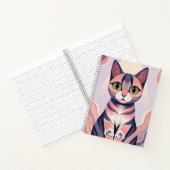 可愛カラフルい猫、おもしろい、シック、動物、カスタム ノートブック (内部)
