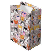 可愛カラフルい猫 ミディアムペーパーバッグ (正面アングル)