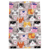 可愛カラフルい猫 ミディアムペーパーバッグ (裏面)