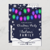 可愛カラフルい白熱［赤熱］光を放つの光クリスマス インビテーションポストカード (正面/裏面)